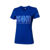 Zeta Phi Beta Luxury Embroidered Tee Blue